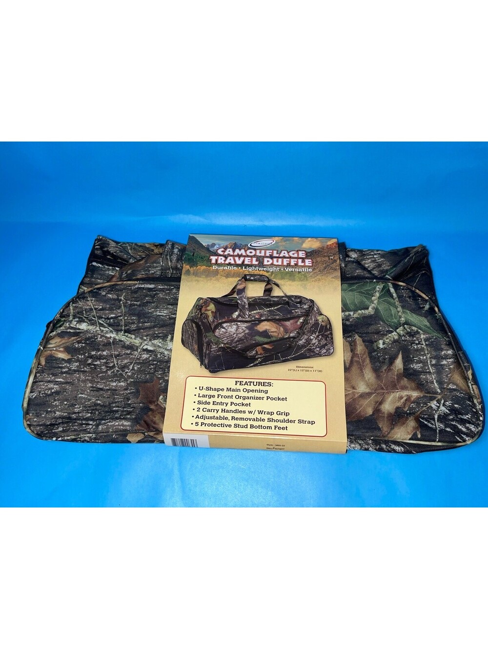 Camouflage Travel Duffel Bag 22” Hunting Camo Outdoor Gear Bag Strap New